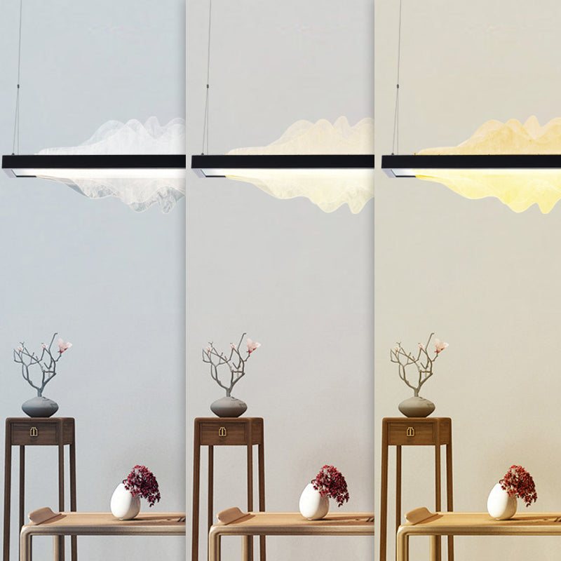 Modern Metal Pendant Lighting Rectangle 1-Light Island Lights