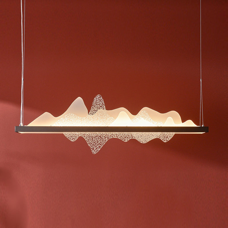 Zeitgenössische Kücheninselbeleuchtung Rechteck Metall 1-Licht Island Lichter