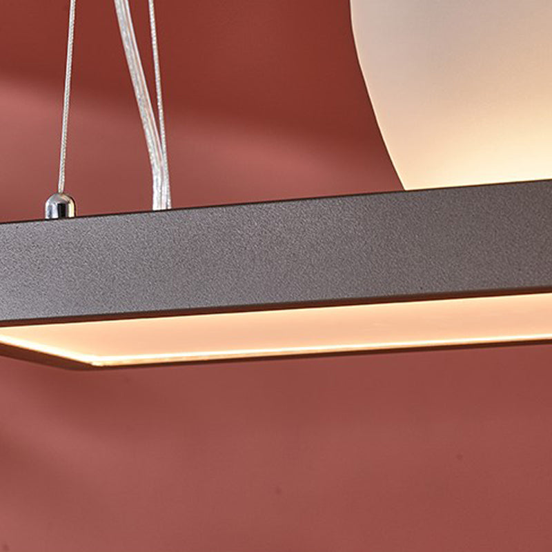Contemporary Kitchen Island Lighting Rectangle Metal 1-Light Island Lights