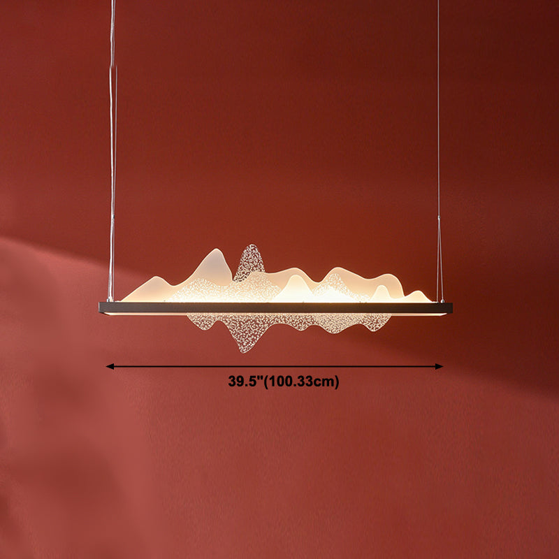 Zeitgenössische Kücheninselbeleuchtung Rechteck Metall 1-Licht Island Lichter