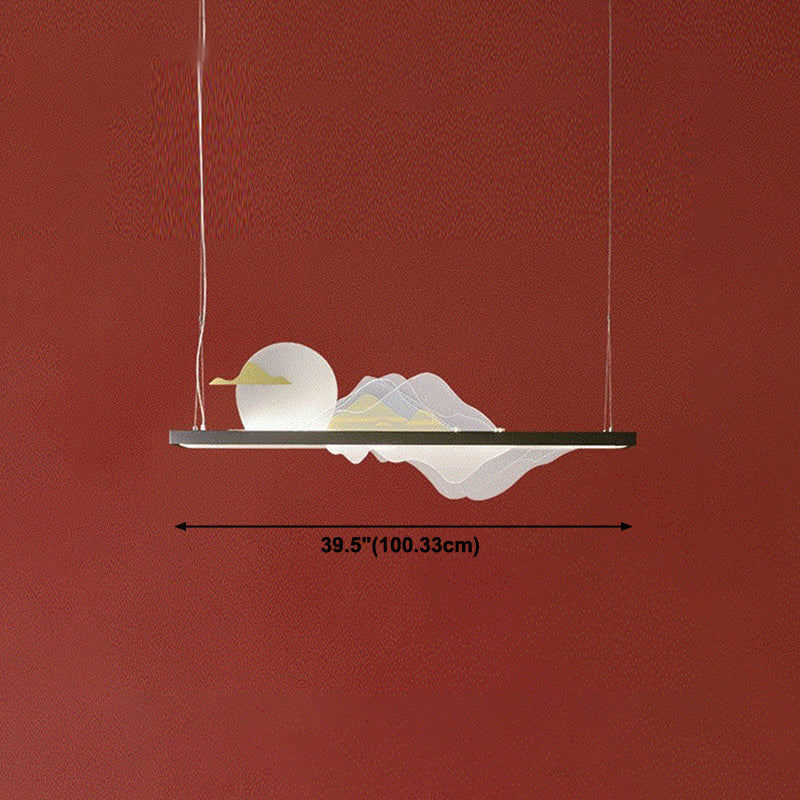 Contemporary Kitchen Island Lighting Rectangle Metal 1-Light Island Lights