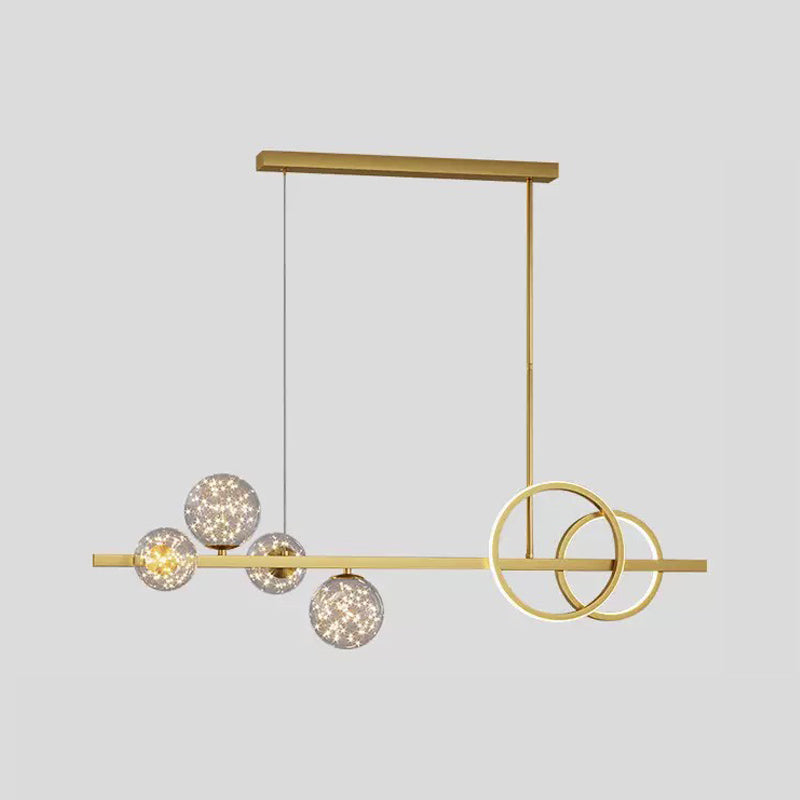 Luces de lámparas de la isla contemporánea Sphere Glass Island Lights para cocina