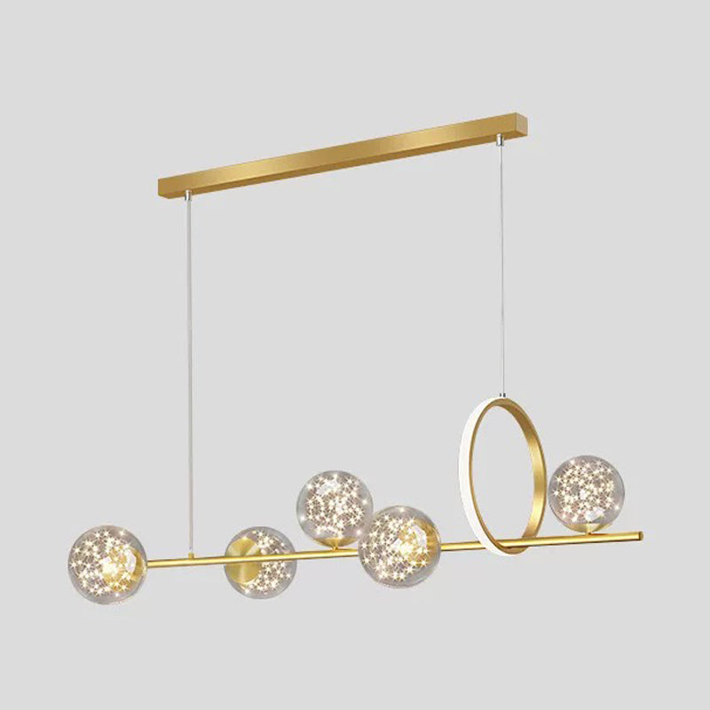 Luces de lámparas de la isla contemporánea Sphere Glass Island Lights para cocina