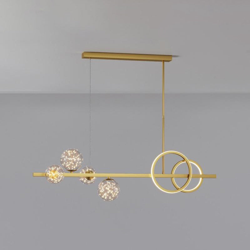 Luces de lámparas de la isla contemporánea Sphere Glass Island Lights para cocina