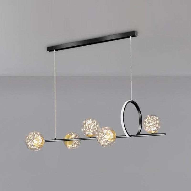 Luces de lámparas de la isla contemporánea Sphere Glass Island Lights para cocina