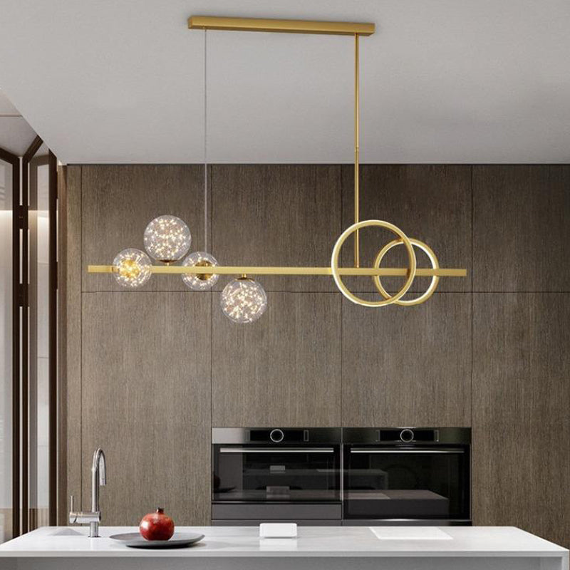 Luces de lámparas de la isla contemporánea Sphere Glass Island Lights para cocina
