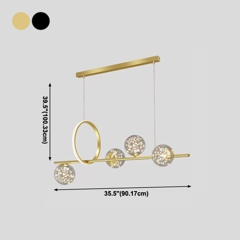 Luces de lámparas de la isla contemporánea Sphere Glass Island Lights para cocina