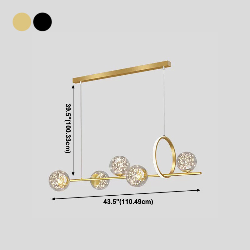 Luces de lámparas de la isla contemporánea Sphere Glass Island Lights para cocina