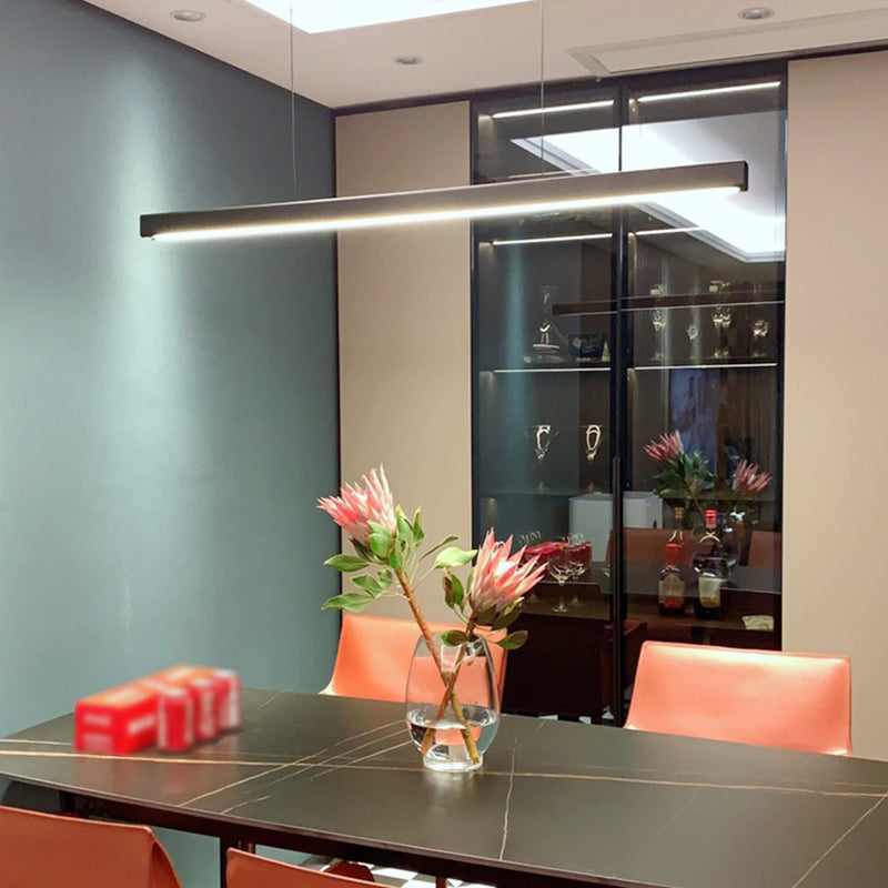 Metal 1-Light Contemporary Pendant Lights Linear Pendant Light Fixture with Acrylic Shade