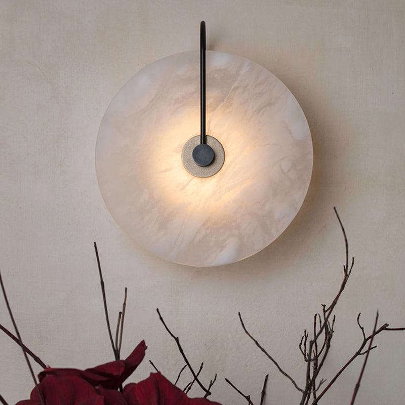 Glass Round Wall Sconce Lights Modern Style 1 Light Wall Murd Lamps
