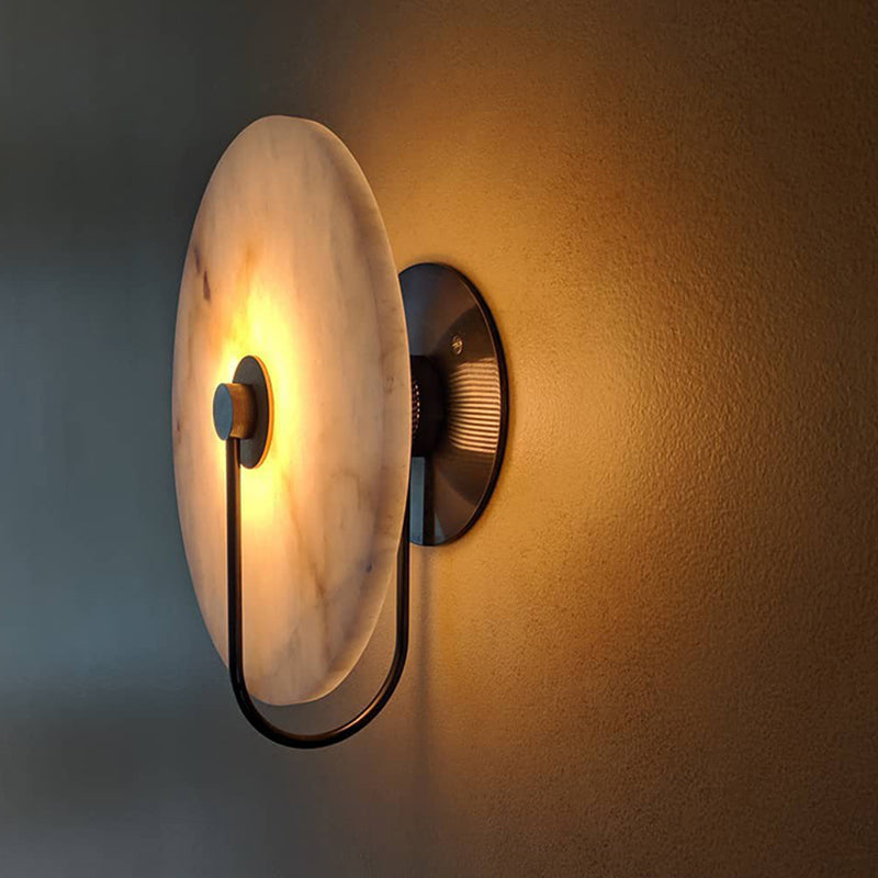 Glass Round Wall Sconce Lights Modern Style 1 Light Wall Murd Lamps
