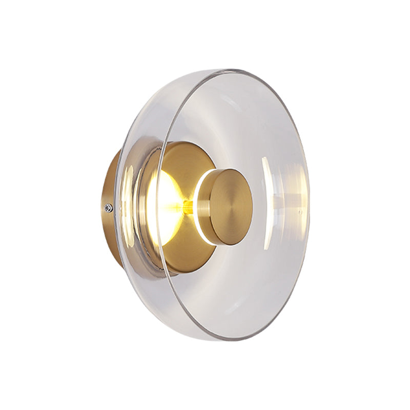 Glass Circular Wall Sconce Lights Modern Style 1 Light Wall Murd Mottes Lampes