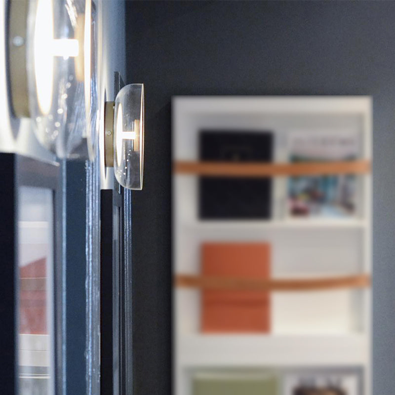 Glass Circular Wall Sconce Lights Modern Style 1 Light Wall Murd Mottes Lampes