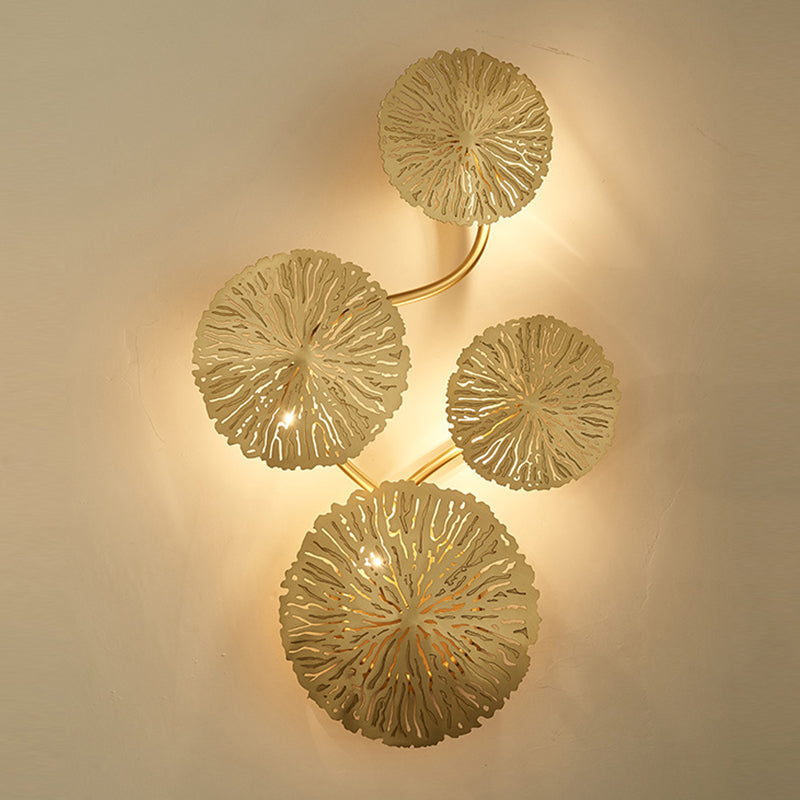 Éclairage mural de forme multiples uniques Éclairage mural métallique de style moderne en laiton