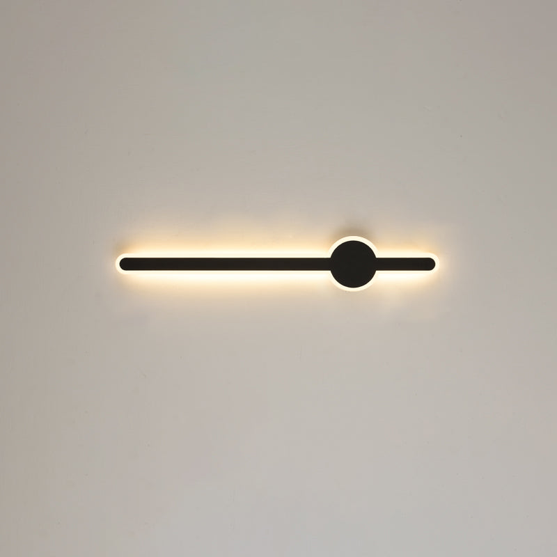 Forme linéaire Mur en métal Gamique de style moderne Lumière de mur de lumière unique en noir