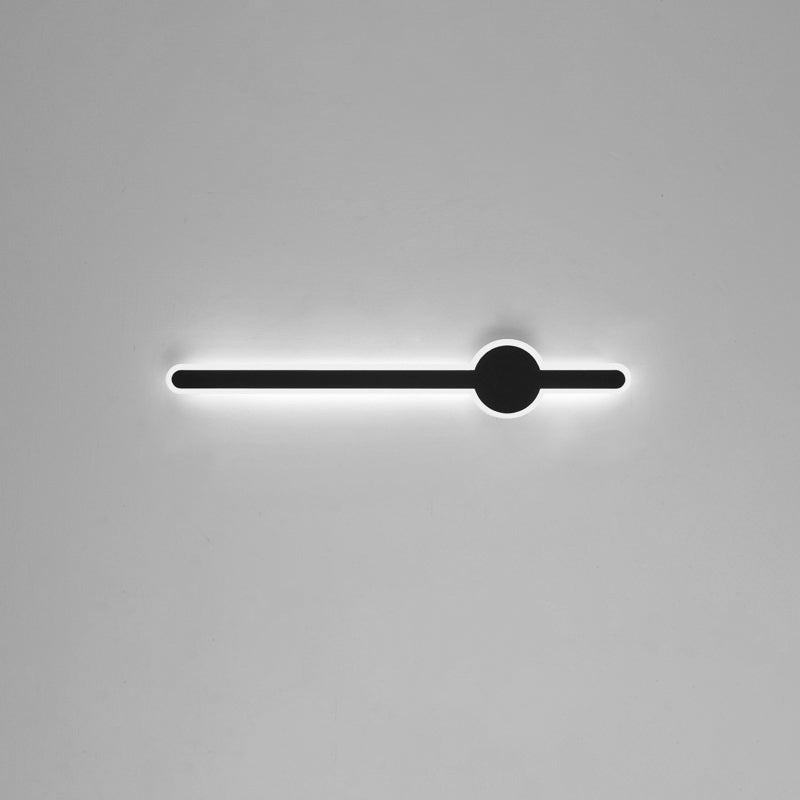 Forme linéaire Mur en métal Gamique de style moderne Lumière de mur de lumière unique en noir