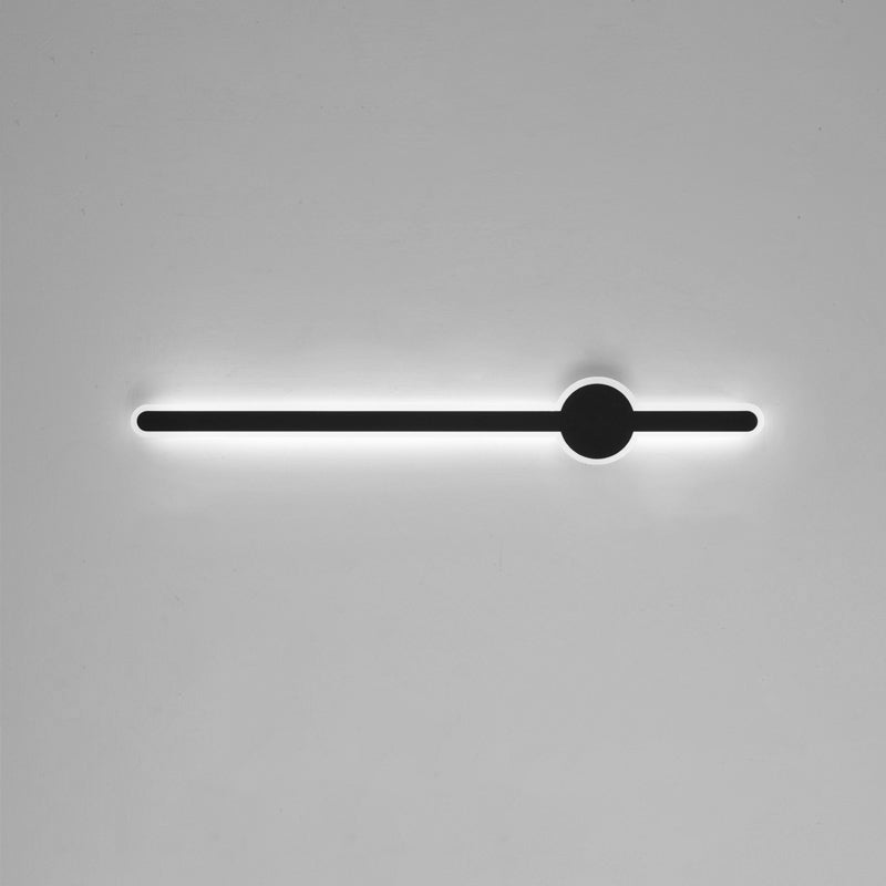 Forme linéaire Mur en métal Gamique de style moderne Lumière de mur de lumière unique en noir