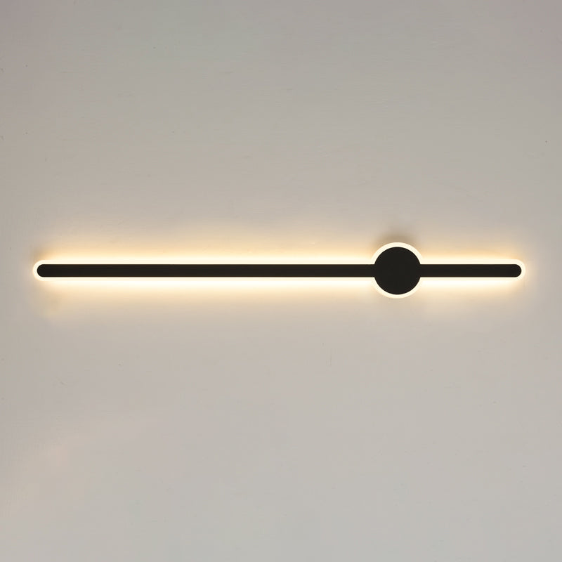 Forme linéaire Mur en métal Gamique de style moderne Lumière de mur de lumière unique en noir