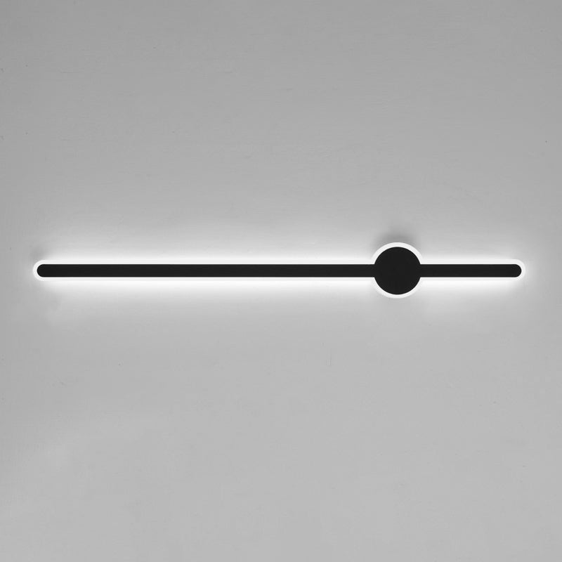 Forme linéaire Mur en métal Gamique de style moderne Lumière de mur de lumière unique en noir