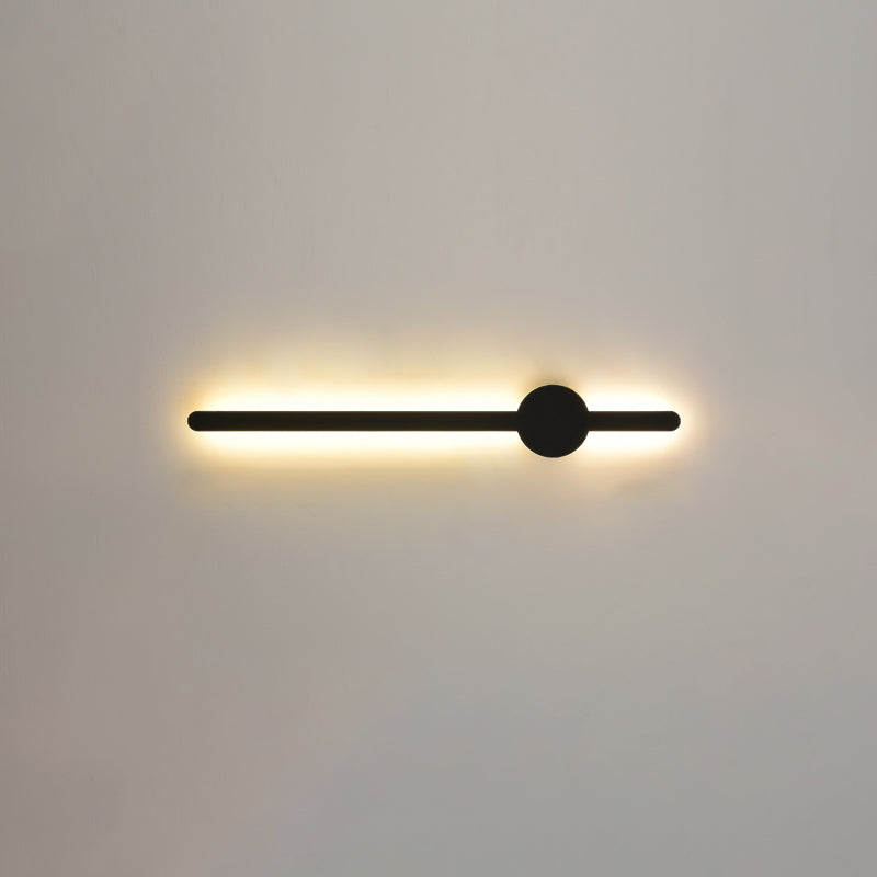 Forme linéaire Mur en métal Gamique de style moderne Lumière de mur de lumière unique en noir