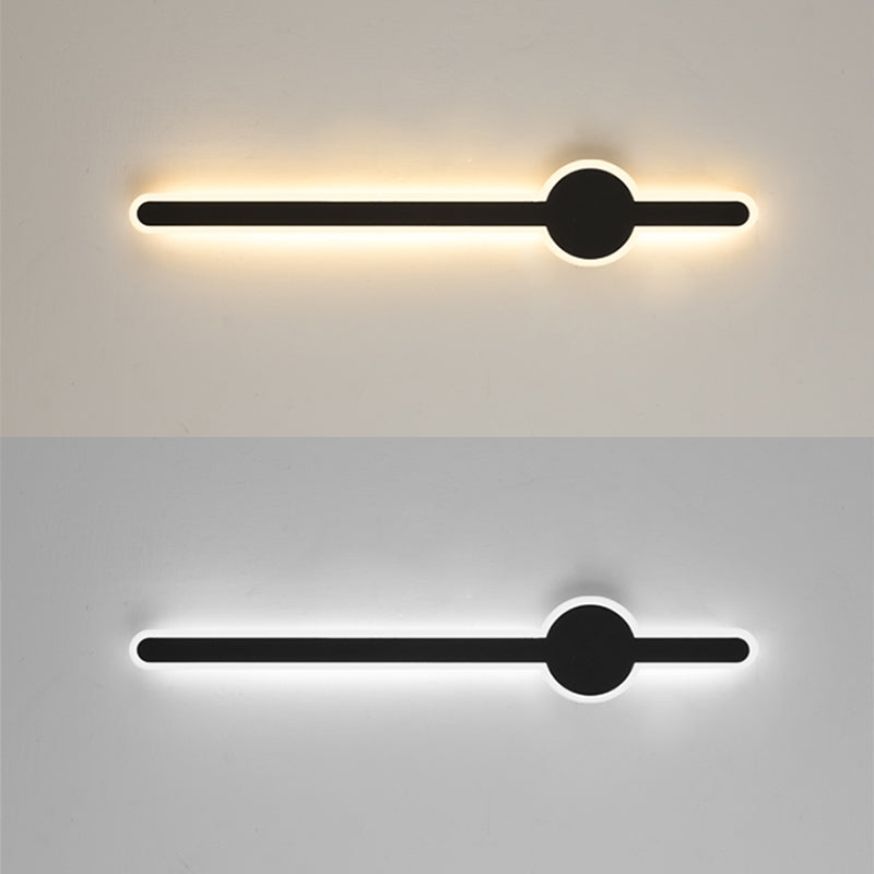 Forme linéaire Mur en métal Gamique de style moderne Lumière de mur de lumière unique en noir