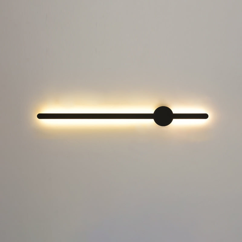 Forme linéaire Mur en métal Gamique de style moderne Lumière de mur de lumière unique en noir