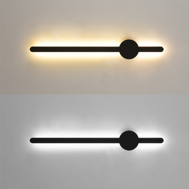 Forme linéaire Mur en métal Gamique de style moderne Lumière de mur de lumière unique en noir