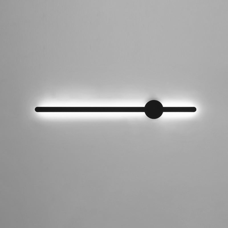 Forme linéaire Mur en métal Gamique de style moderne Lumière de mur de lumière unique en noir