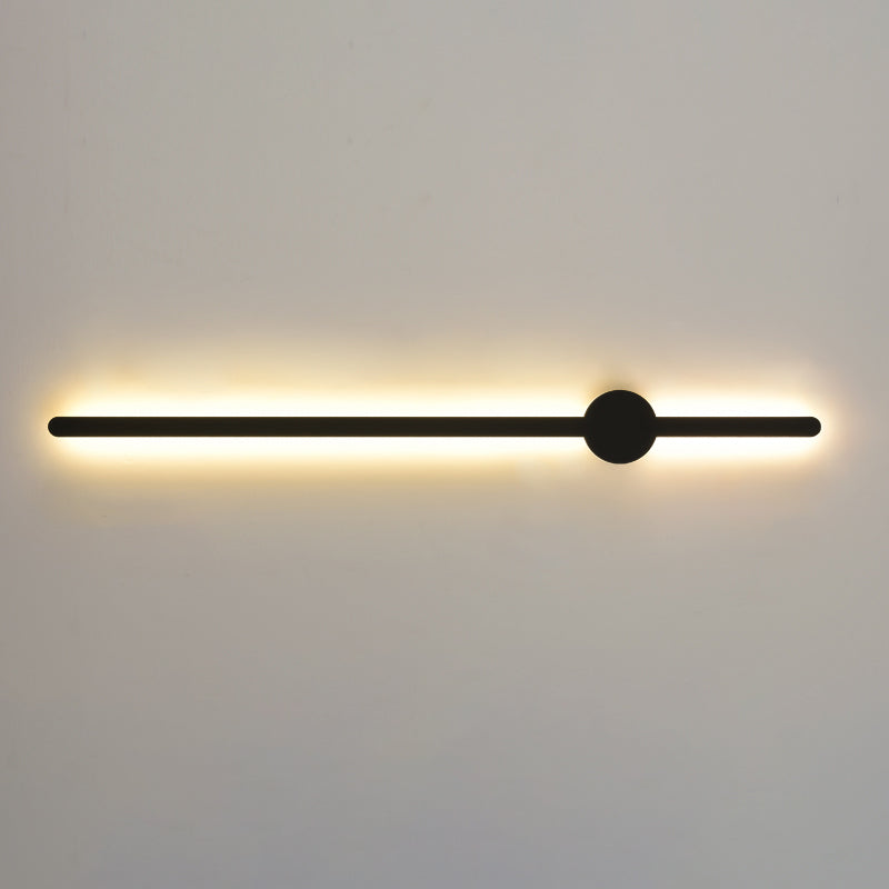 Forme linéaire Mur en métal Gamique de style moderne Lumière de mur de lumière unique en noir