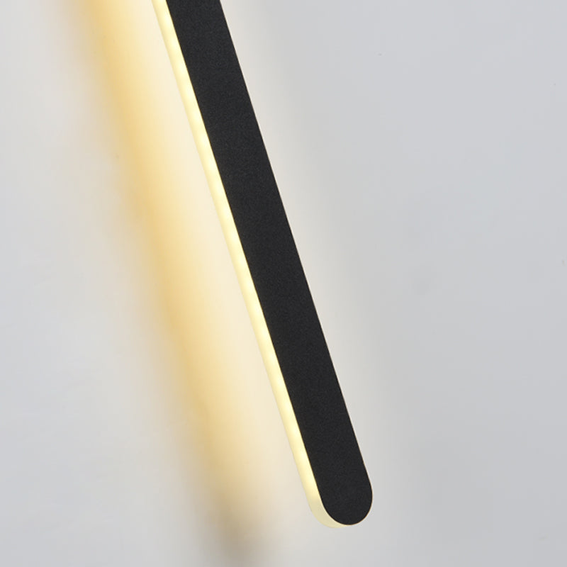 Forme linéaire Mur en métal Gamique de style moderne Lumière de mur de lumière unique en noir