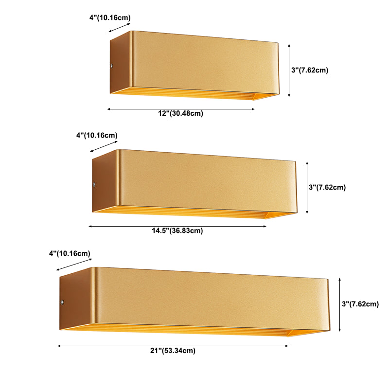 Forme carrée en métal applique de style moderne 2 lumières