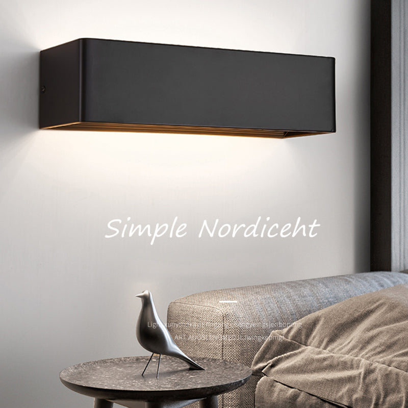 Forme carrée en métal applique de style moderne 2 lumières