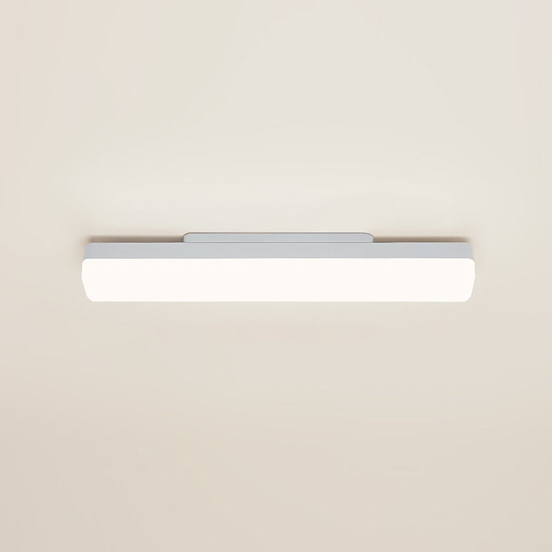 Linear Shape Metal Wall Sconce Modern 1 Light Mirror Wall Mount Light Fixture in White