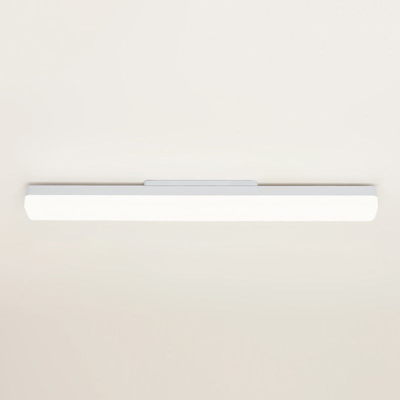 Linear Shape Metal Wall Sconce Modern 1 Light Mirror Wall Mount Light Fixture in White