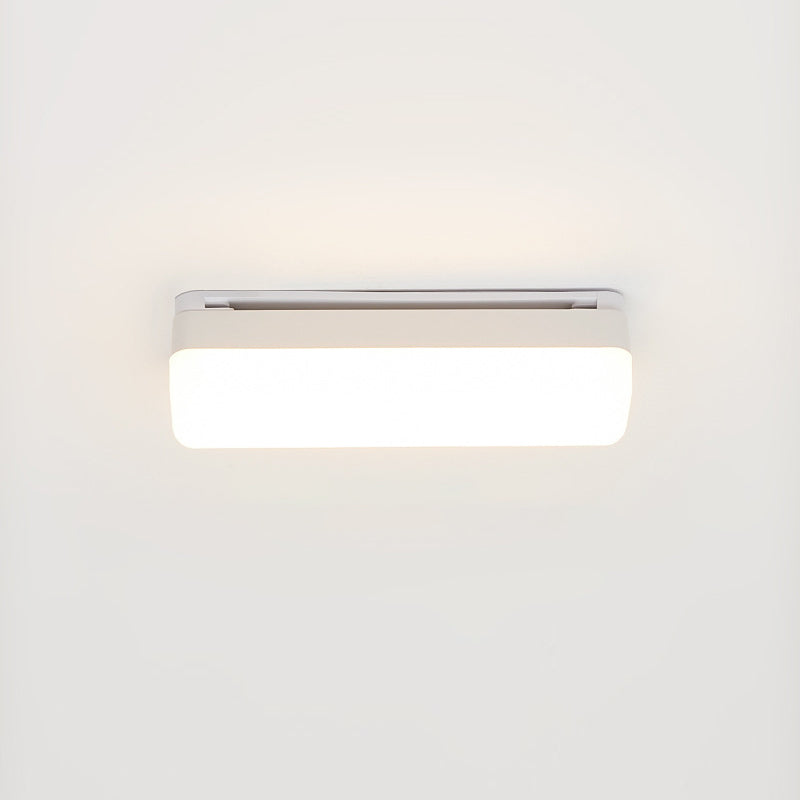 Linear Shape Metal Wall Sconce Modern 1 Light Mirror Wall Mount Light Fixture in White