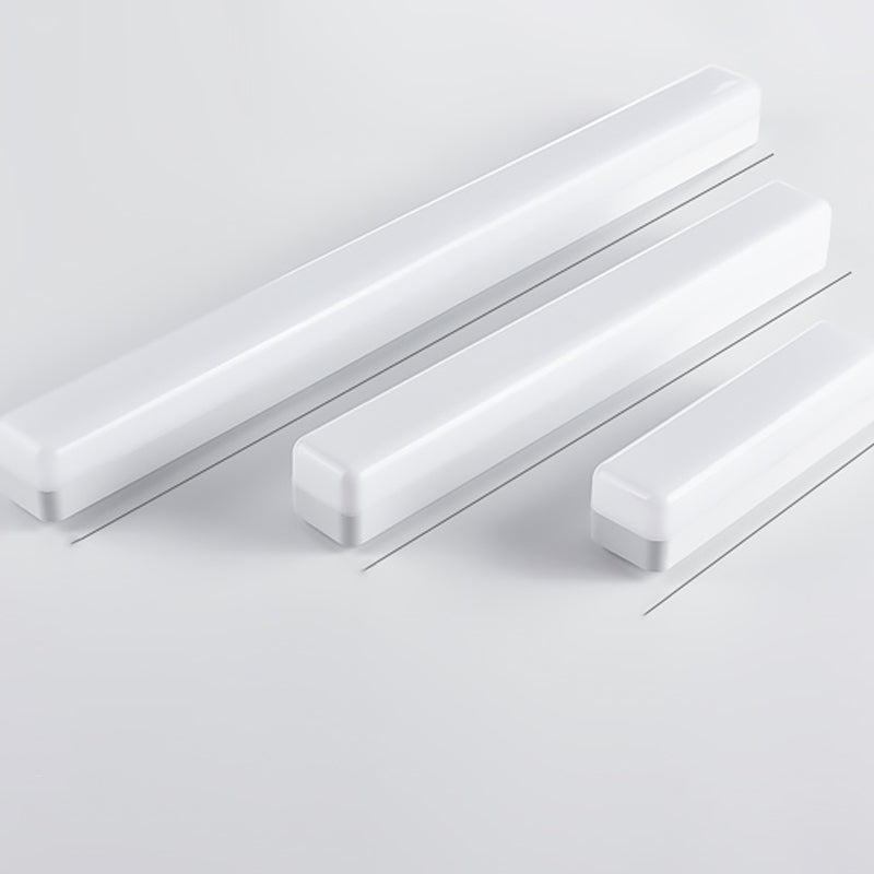 Linear Shape Metal Wall Sconce Modern 1 Light Mirror Wall Mount Light Fixture in White