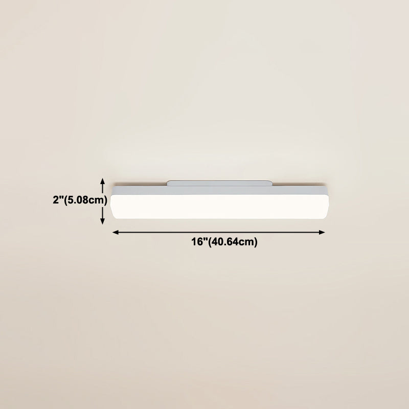 Linear Shape Metal Wall Sconce Modern 1 Light Mirror Wall Mount Light Fixture in White