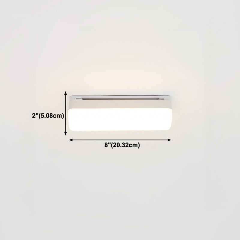 Linear Shape Metal Wall Sconce Modern 1 Light Mirror Wall Mount Light Fixture in White