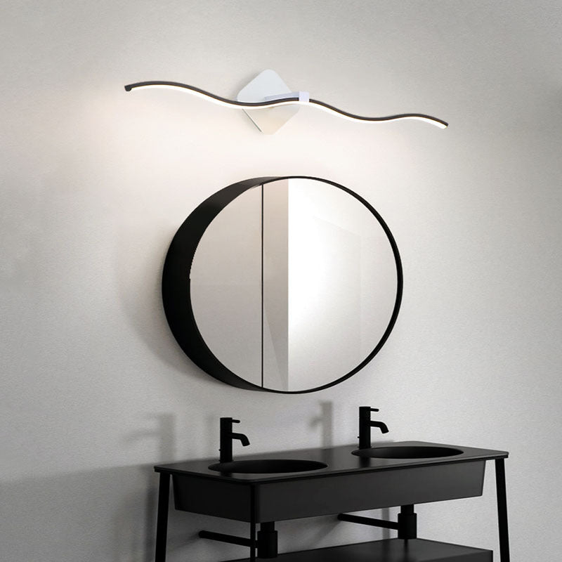 Linear Shape Metal Wall Sconce Modern Style 1 Light Mirror Wall Lighting Fixtures