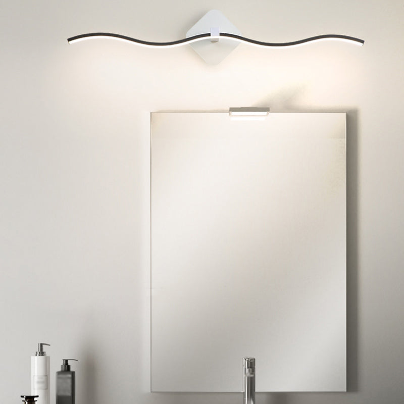 Linear Shape Metal Wall Sconce Modern Style 1 Light Mirror Wall Lighting Fixtures