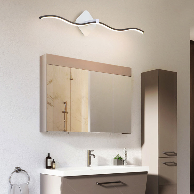 Linear Shape Metal Wall Sconce Modern Style 1 Light Mirror Wall Lighting Fixtures