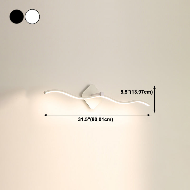 Linear Shape Metal Wall Sconce Modern Style 1 Light Mirror Wall Lighting Fixtures