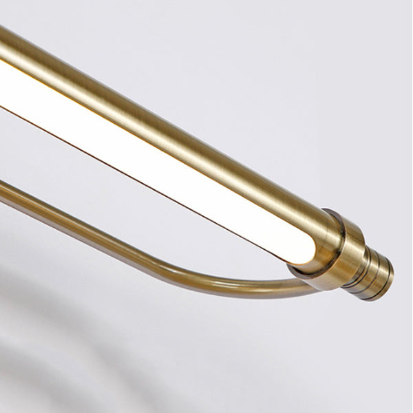 Linear Shape Metal Wall Sconce Modern Style Single Light Mirror Wall Mounted Light