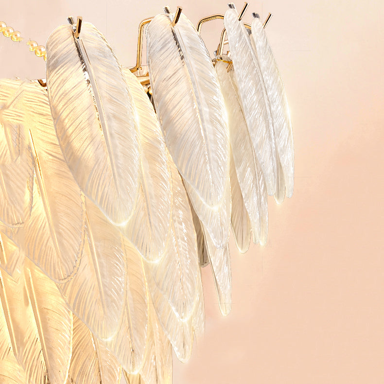 Costilla de iluminación moderna de lámpara de forma de pluma con pantalla de lámpara de vidrio para estudiar