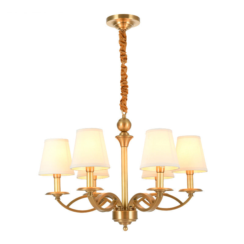 Plafond traditionnel pendentif en tissu de cône de lumière