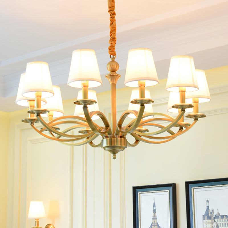 Plafond traditionnel pendentif en tissu de cône de lumière