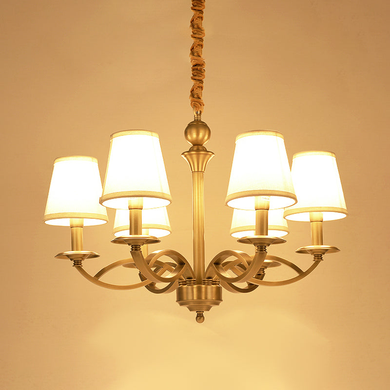 Plafond traditionnel pendentif en tissu de cône de lumière