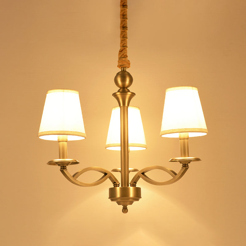 Plafond traditionnel pendentif en tissu de cône de lumière