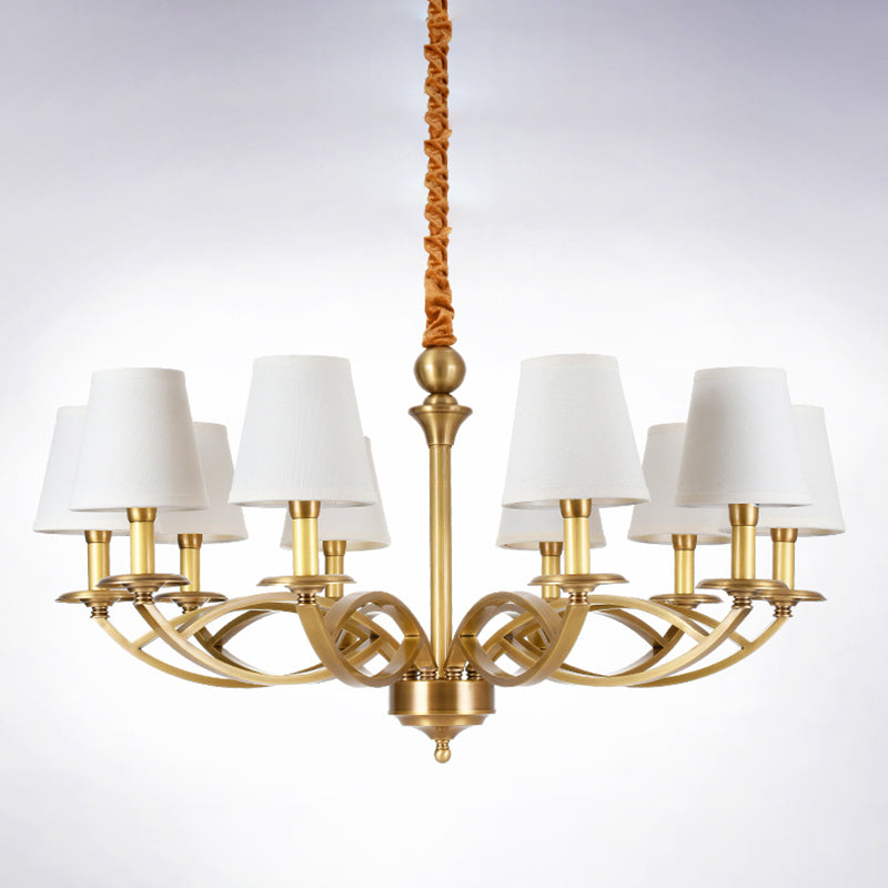 Plafond traditionnel pendentif en tissu de cône de lumière