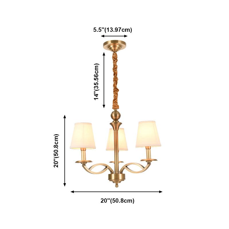 Plafond traditionnel pendentif en tissu de cône de lumière